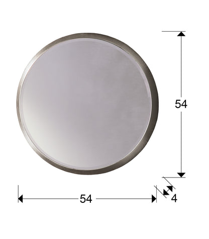 Plano con medidas de Espejo Redondo de Pared Aries 54 cm Pan de Plata Schuller
