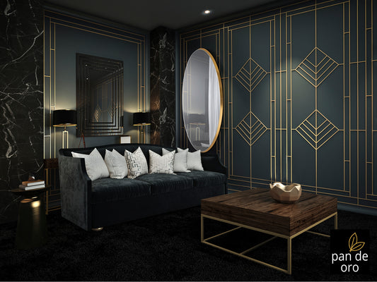 Espejo Ovalado Aries 80x170 cm Pan de Oro Schuller en ambiente decorado | Schuller