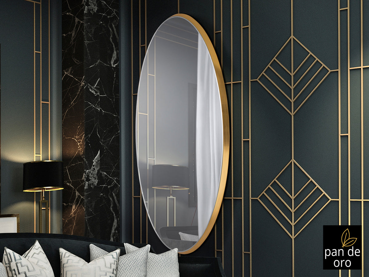 Espejo Ovalado Aries 80x170 cm Pan de Oro Schuller en ambiente decorado | Schuller