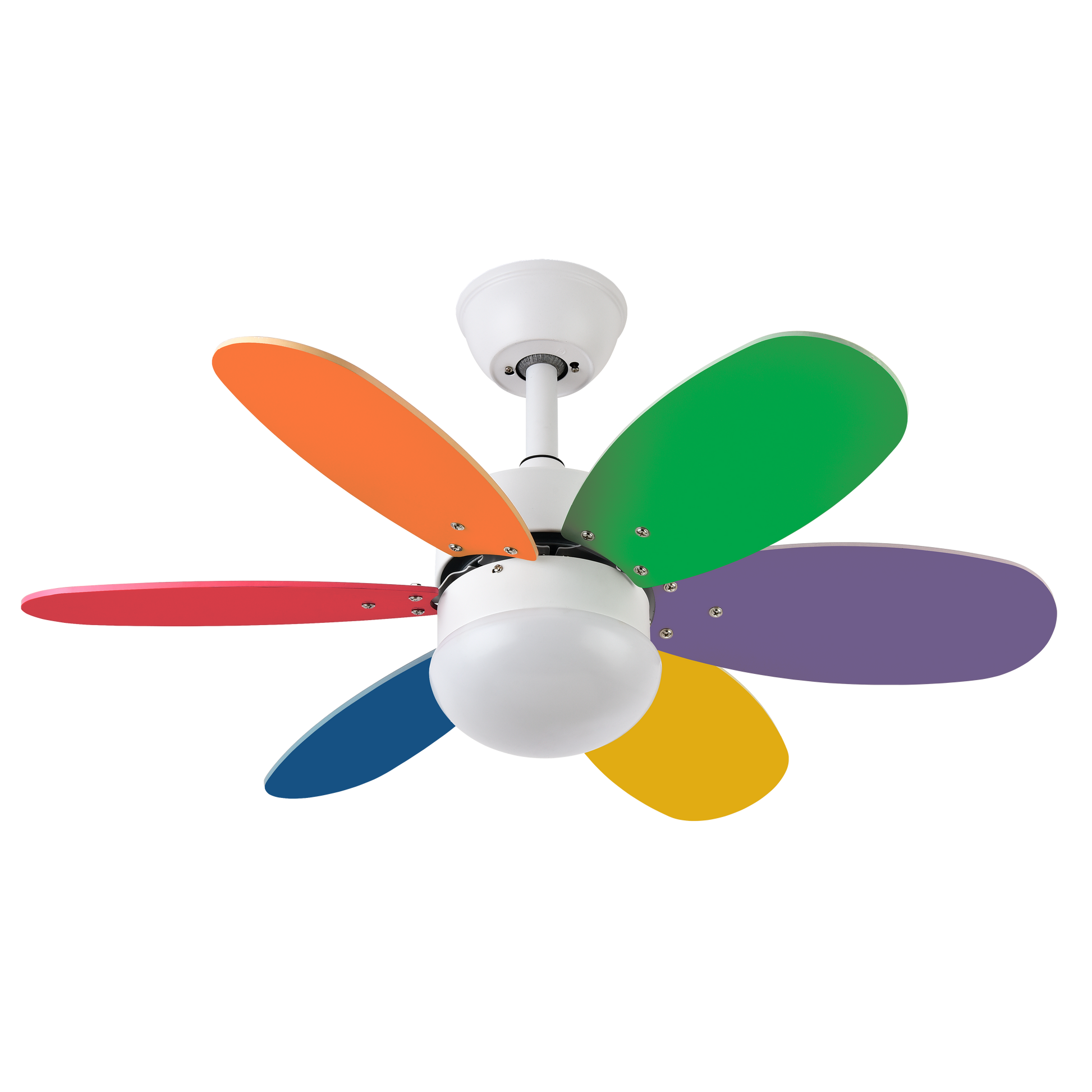 Moderno ventilador de techo con aspas reversibles para el salón