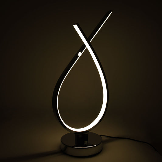 Sobremesa DRAGON fabricada en metal color cromo, con hilo negro