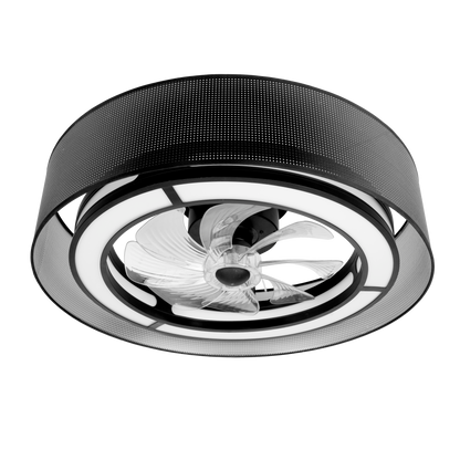 Moderno ventilador de techo con luz LED, perfecto para comedores