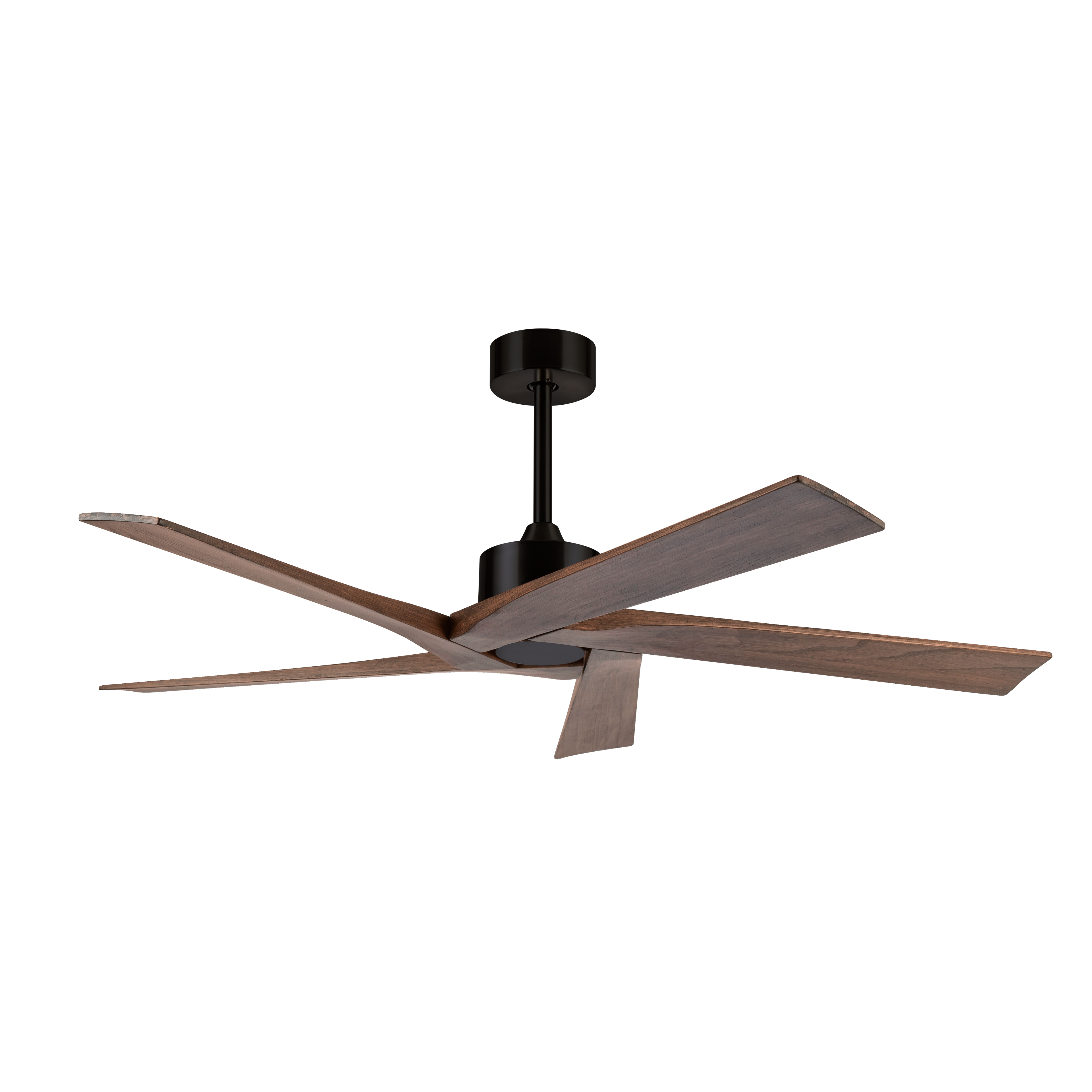 Ventilador de techo Nadir Negro/Nogal de Fabrilamp con 5 aspas y control remoto. Disponible en luzguru.com