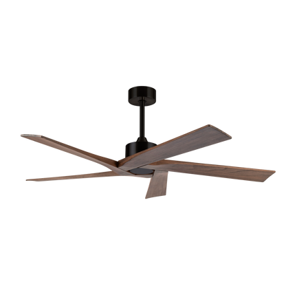 Ventilador de techo Nadir Negro/Nogal de Fabrilamp con 5 aspas y control remoto. Disponible en luzguru.com