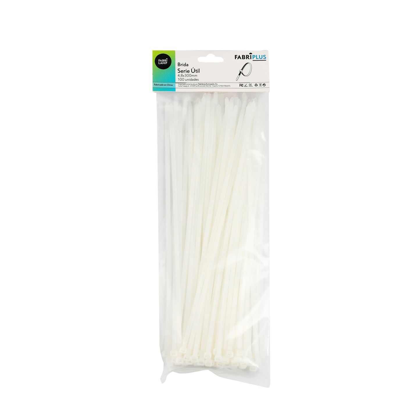 Bridas blancas ideales para organizar cables en interiores y exteriores