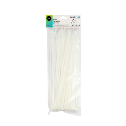 Bridas blancas ideales para organizar cables en interiores y exteriores
