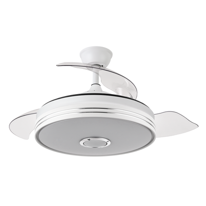 Innovador ventilador con luz LED y Bluetooth, perfecto para tu hogar