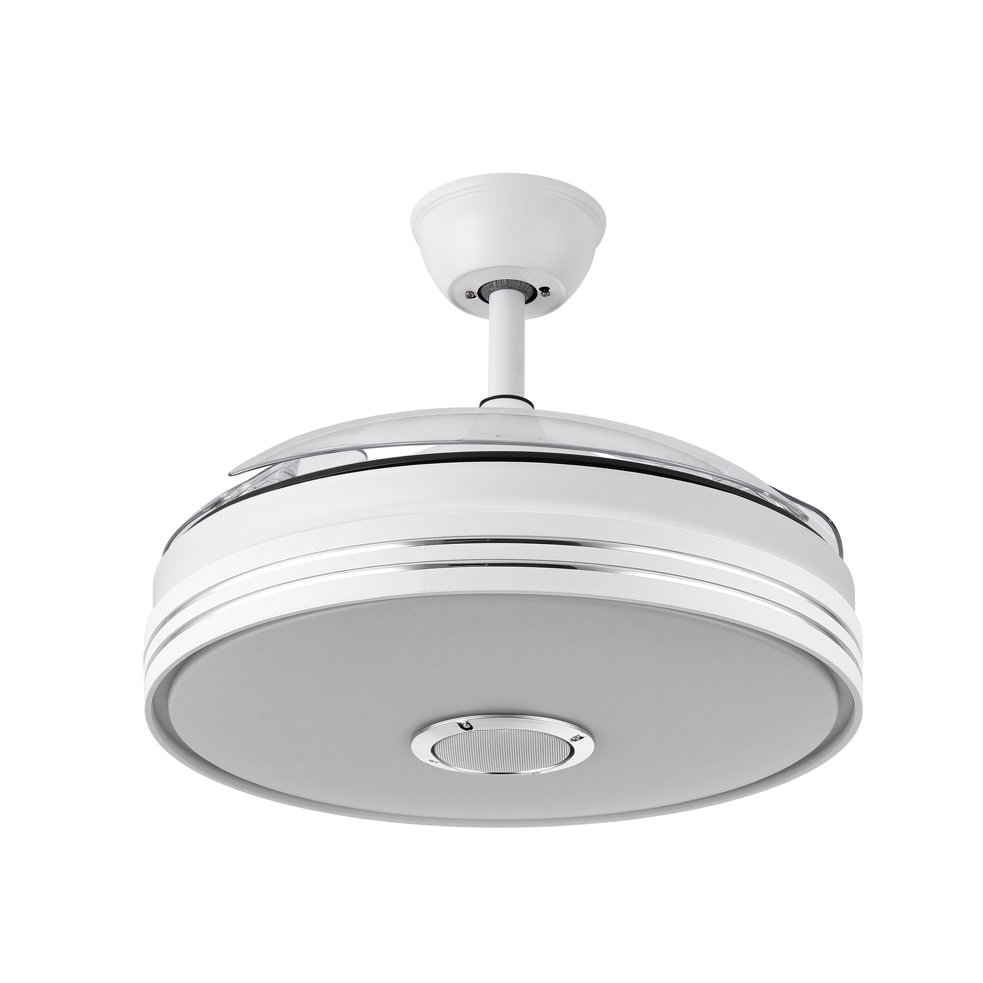 Moderno ventilador de techo con aspas retráctiles ideal para interior