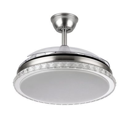 Elegante ventilador de techo con aspas retráctiles para interior