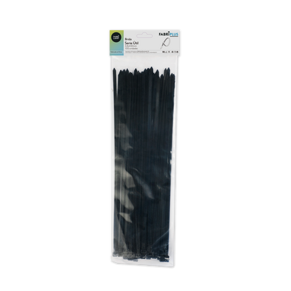 Bolsa de 100 bridas negras para organizar cables y tuberías en interiores y exteriores