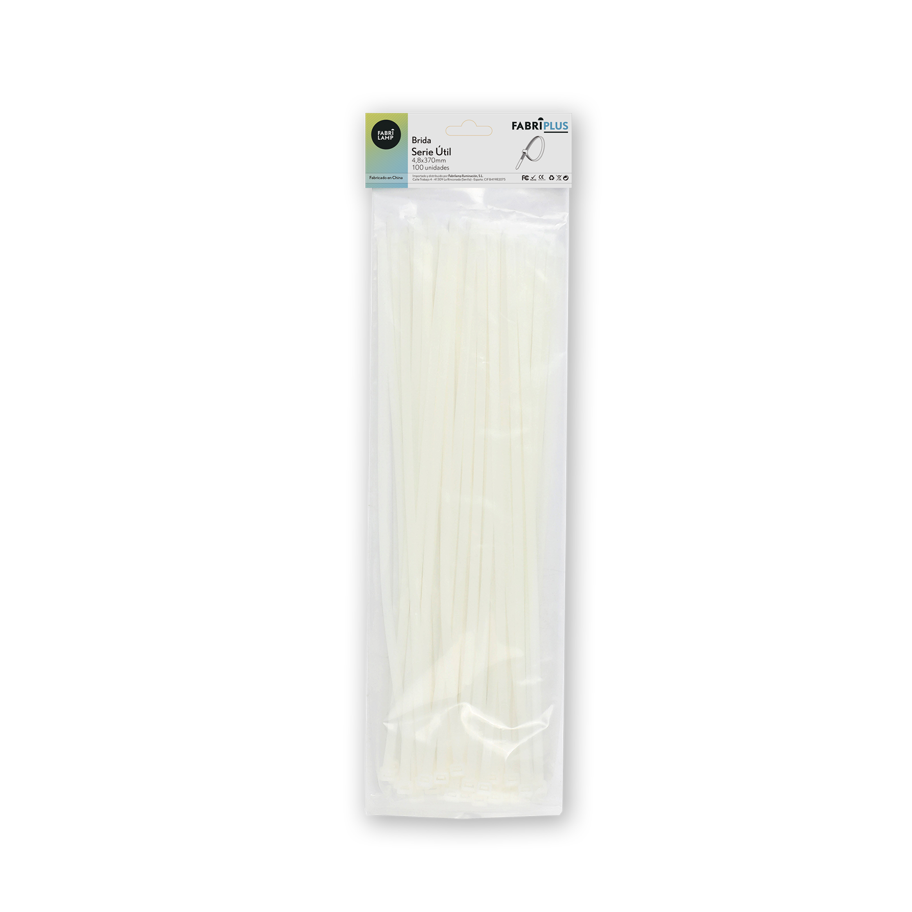 Bridas blancas para fijar cables y tuberías, ideal para organización en interiores y exteriores de talleres