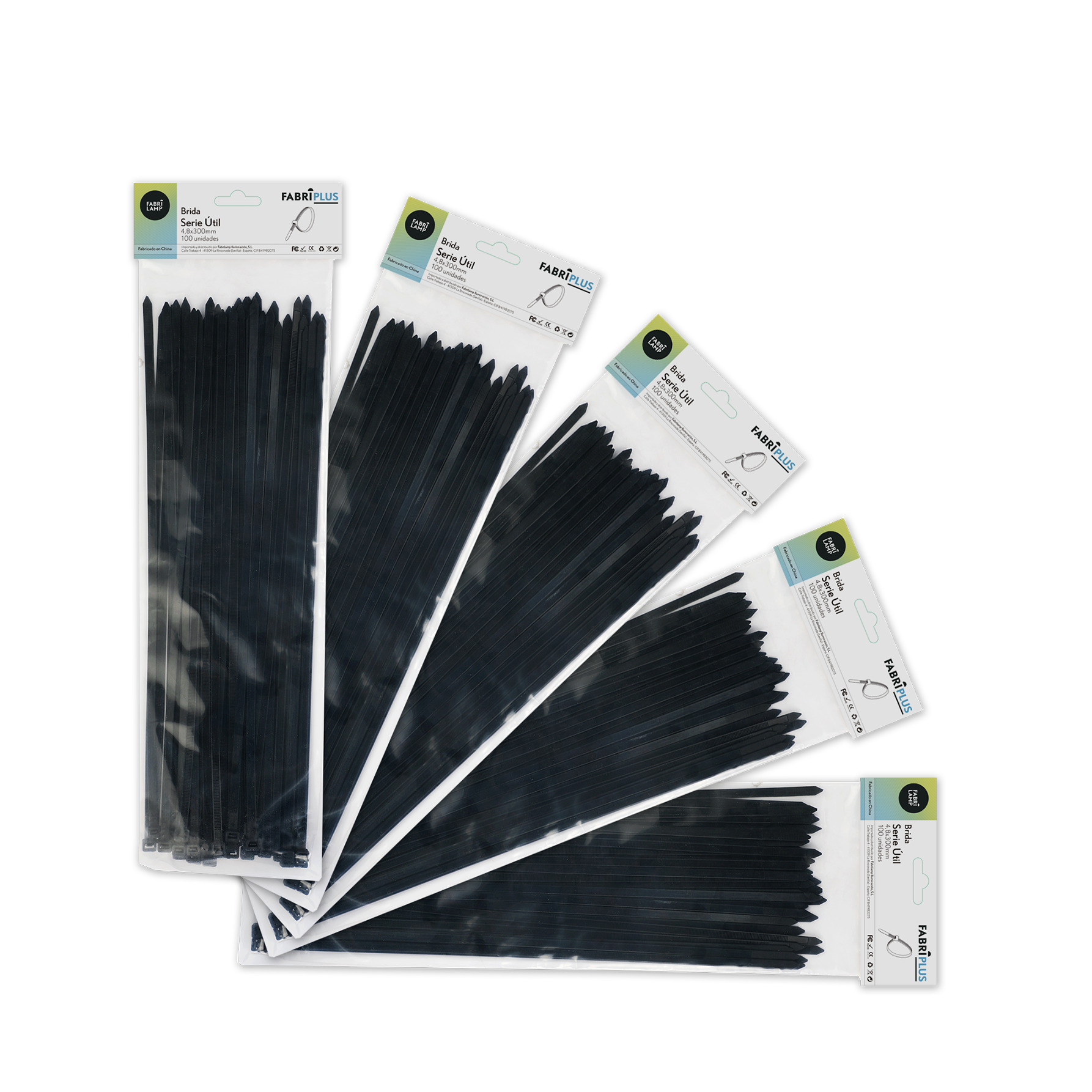 Kit de 100 bridas negras ideales para ferretería, bricolaje y mantenimiento industrial