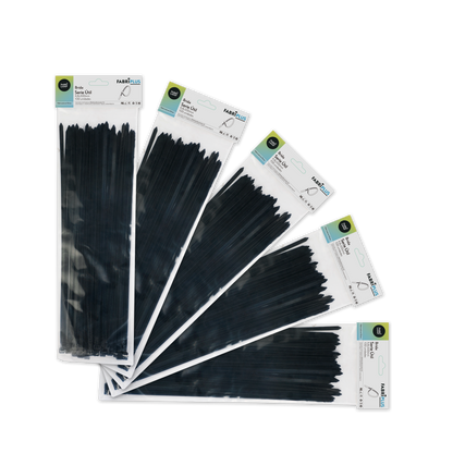 Kit de 100 bridas negras ideales para ferretería, bricolaje y mantenimiento industrial