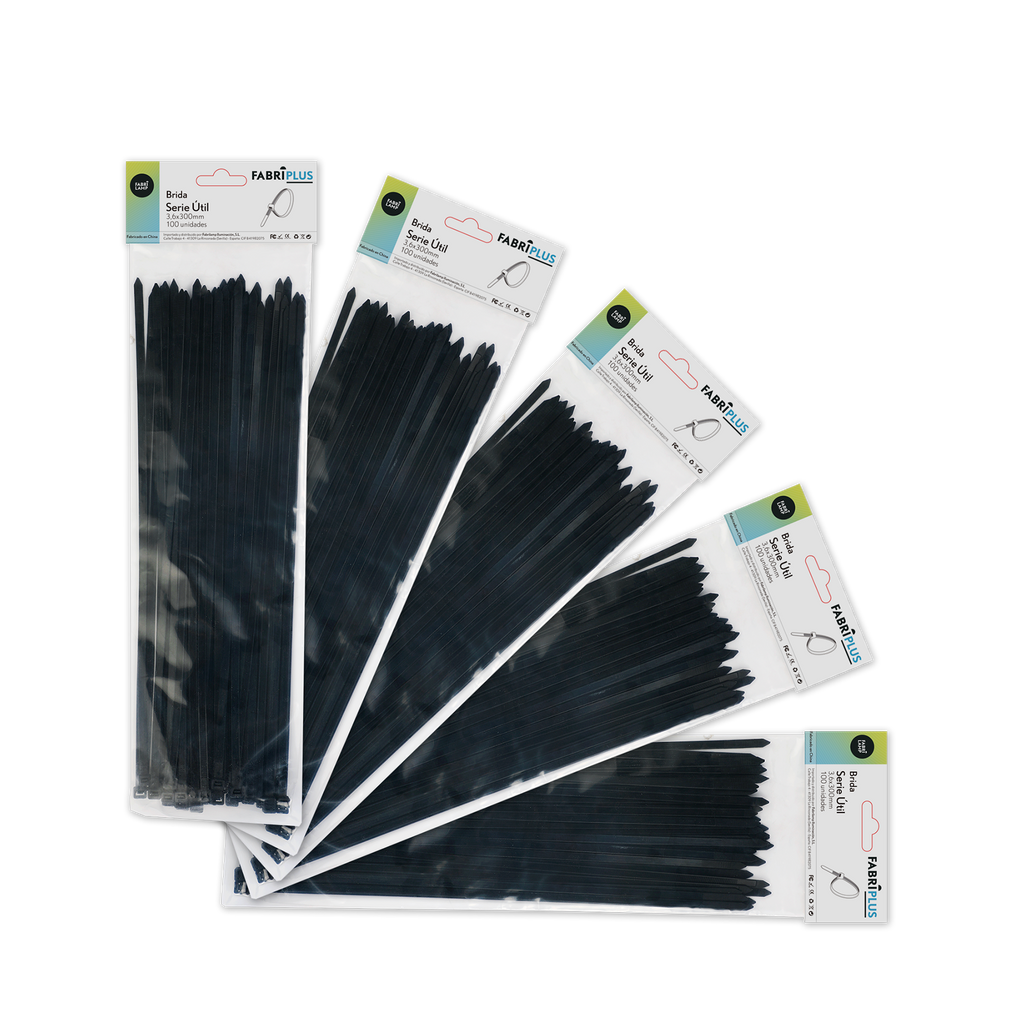 Bolsa con 100 unidades de bridas para cables y tuberías - Ideal para instalaciones eléctricas y ferretería