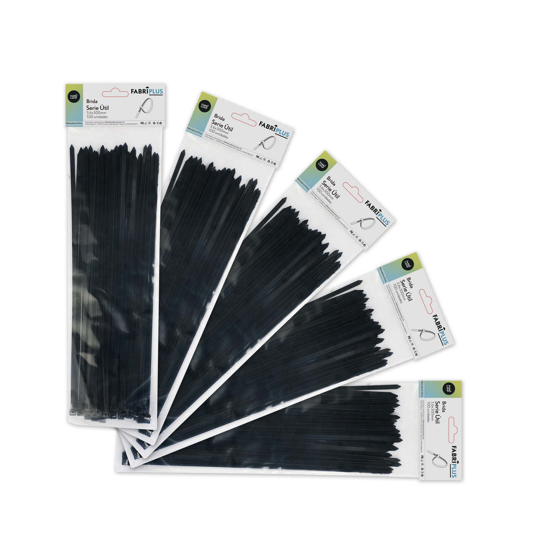 Bolsa con 100 unidades de bridas para cables y tuberías - Ideal para instalaciones eléctricas y ferretería