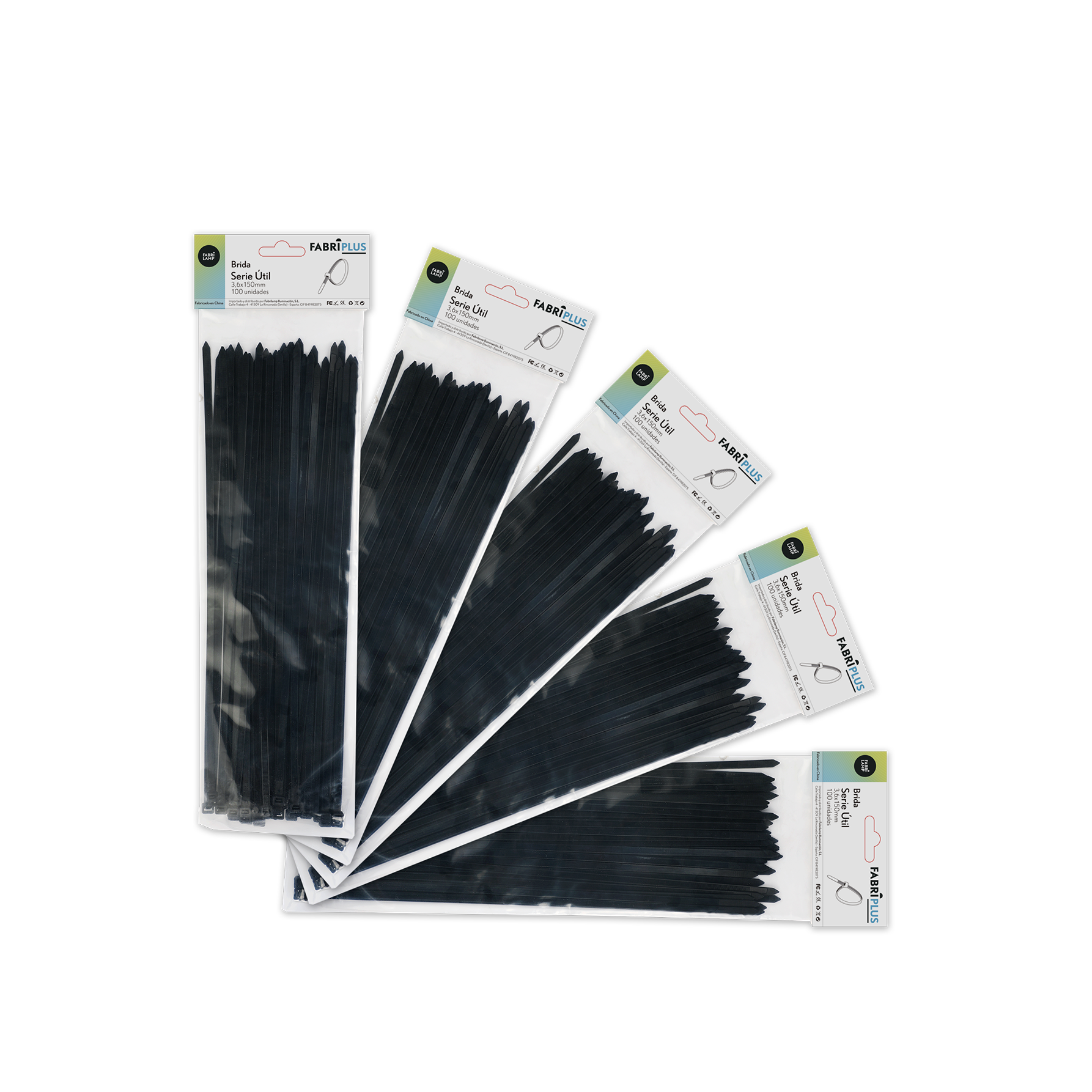 Bridas negras de nylon para instalaciones eléctricas y de fontanería - Ideal para interior y exterior