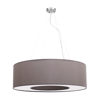 Colgante pequeño Haiti de Fabrilamp, 50cm de diámetro, en color cromo y topo. Diseño moderno y elegante para interiores.