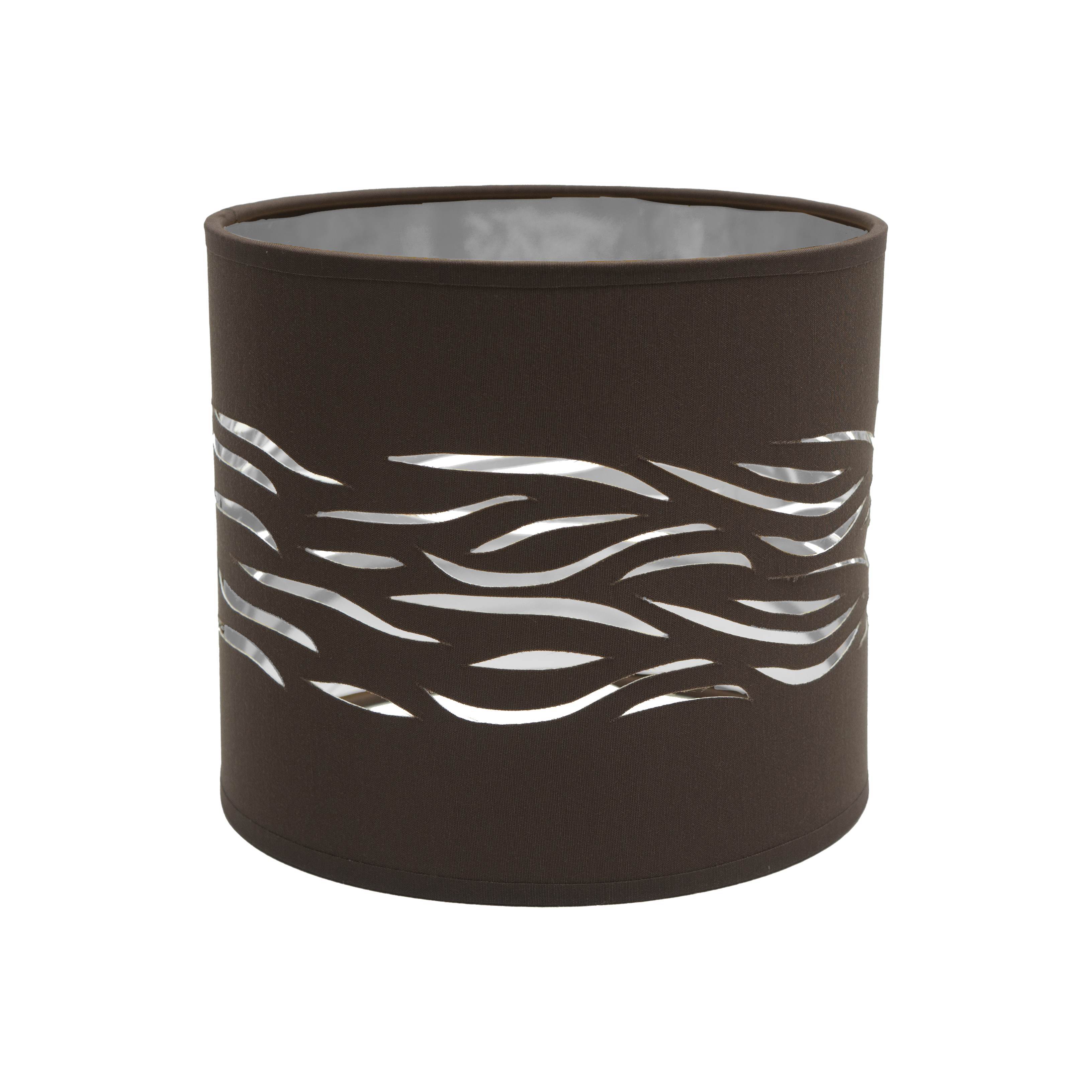 Pantalla Sobremesa Niebla Marrón-Plata E14 de Fabrilamp. Diseño moderno y elegante para iluminar tu hogar.