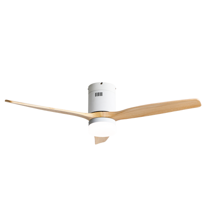 Ventilador de techo silencioso con luz LED, perfecto para interiores