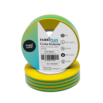 Cinta aislante electricista, soporta hasta 600V para conexiones seguras