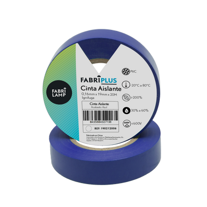 Rollo de cinta aislante azul ideal para instalaciones eléctricas