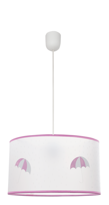 Colgante Lluvia Rosa E27 de Fabrilamp, ideal para iluminar habitaciones infantiles con un toque delicado.