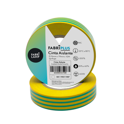 Cinta aislante electricista Fabrilamp / Abrila con aislamiento hasta 600V
