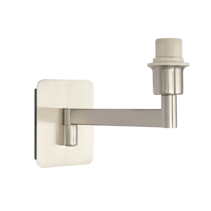 Aplique Pivo fabricado en metal color níquel con brazo abatible