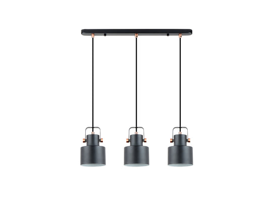 Lámpara Colgante Erika 3 Luces Negro y Cobre Schuller - vista principal | Schuller