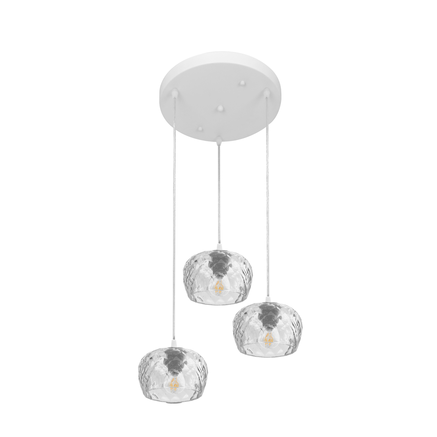 Plafón Estela Blanco 3xE27 de Fabrilamp, vista general. Iluminación moderna y elegante para tu hogar.