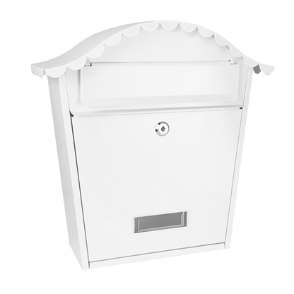 Buzón decorativo blanco ideal para la entrada del hogar