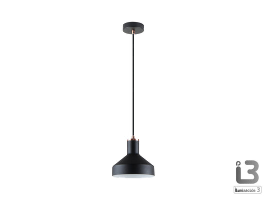 Lámpara Colgante Irias 1 Luz Negro Mate y Cobre Schuller - vista principal | Schuller