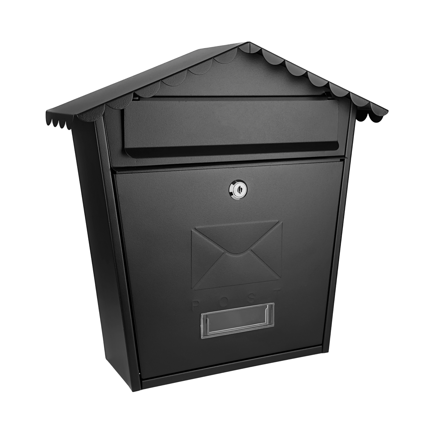 Buzón negro con cerradura, ideal para la entrada de tu hogar
