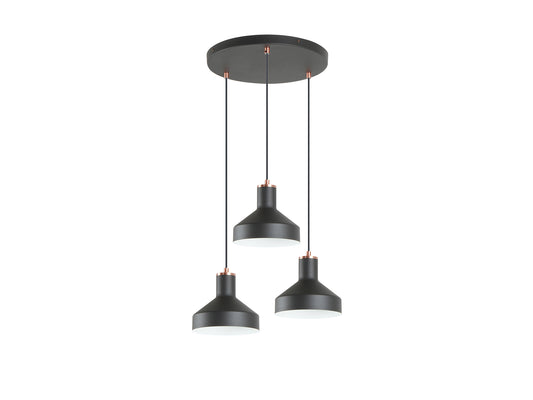 Lámpara Colgante Irias 3 Luces 45 cm Negro y Cobre Schuller - vista principal | Schuller