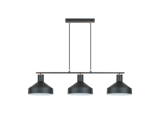 Lámpara Colgante Lineal Irias 3 Luces Negro y Cobre Schuller - vista principal | Schuller