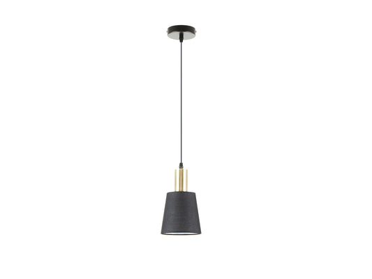 Lámpara Colgante Gisela 1 Luz Negro Mate y Latón Schuller - vista principal | Schuller
