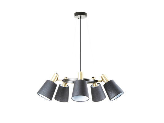 Lámpara Colgante Gisela 5 Luces Negro y Latón Schuller - vista principal | Schuller