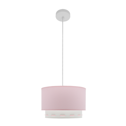 Colgante Trazos fabricado en Metal y Textil color Blanco y Rosa, ideal para habitación infantil