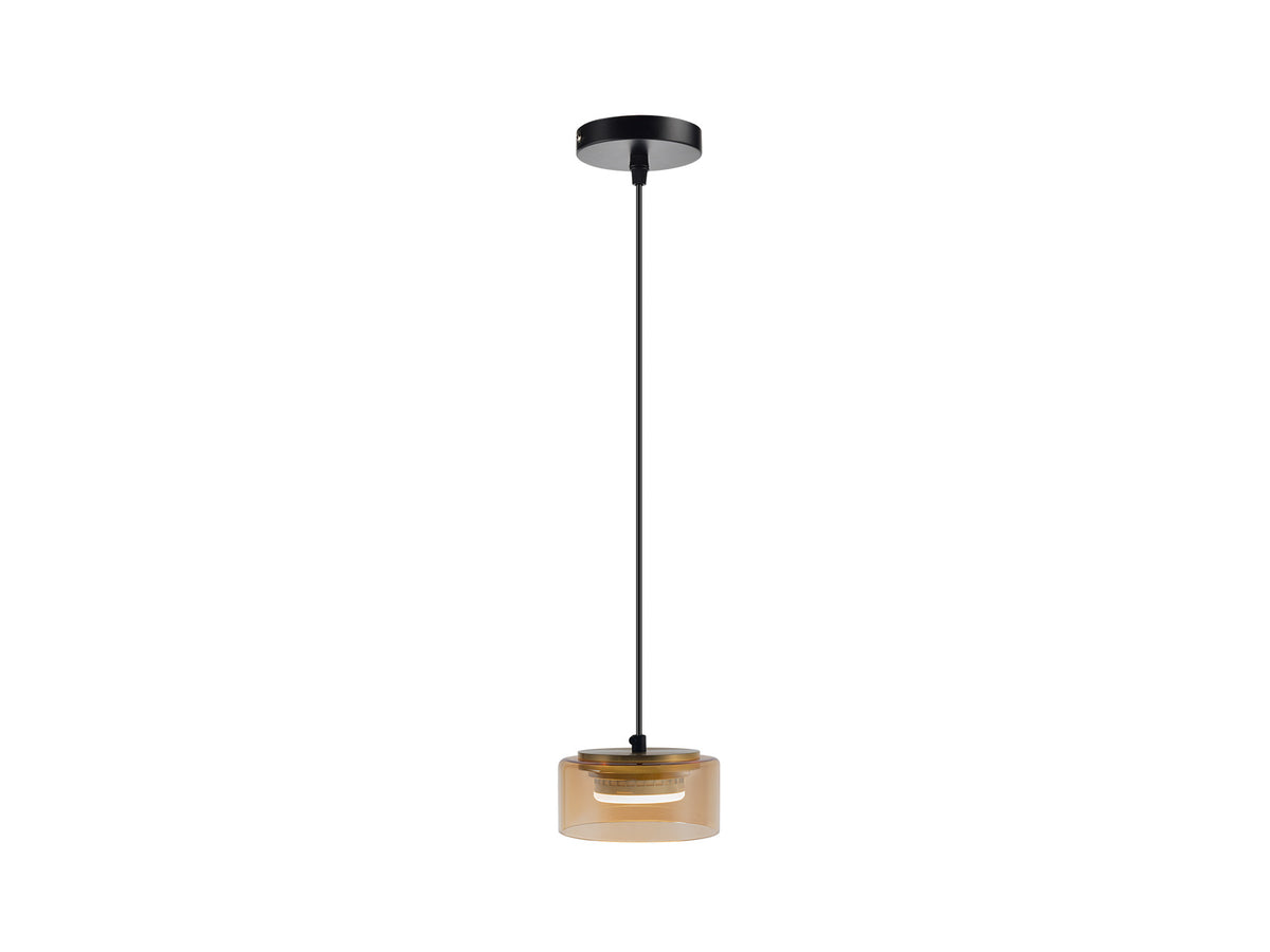 Lámpara Colgante Olaia 1 Luz Negro Mate y Ámbar Schuller - vista principal | Schuller