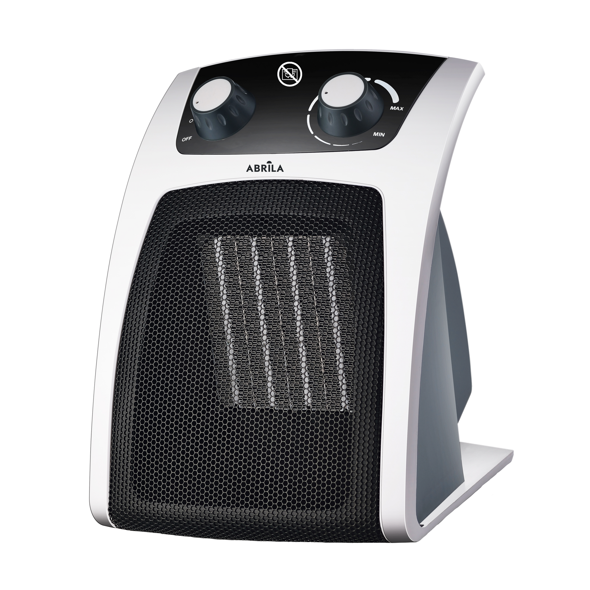 Termoventilador Cerámico 2000W Fabrilamp, blanco y negro, vista frontal