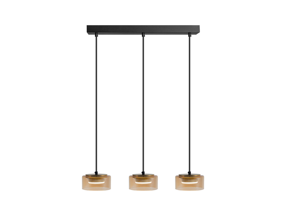 Lámpara de Techo Olaia 3 Luces Mate Schuller - 3 luces, Negro / Ámbar | Schuller · Ref. 12661