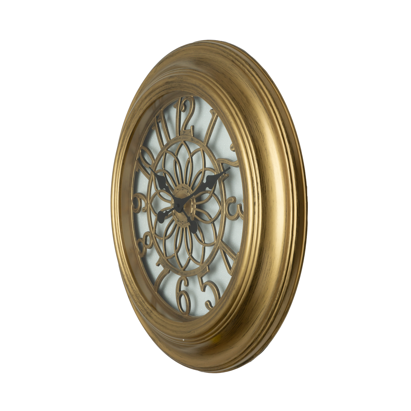 Moderno reloj de pared dorado con agujas retro para el hogar