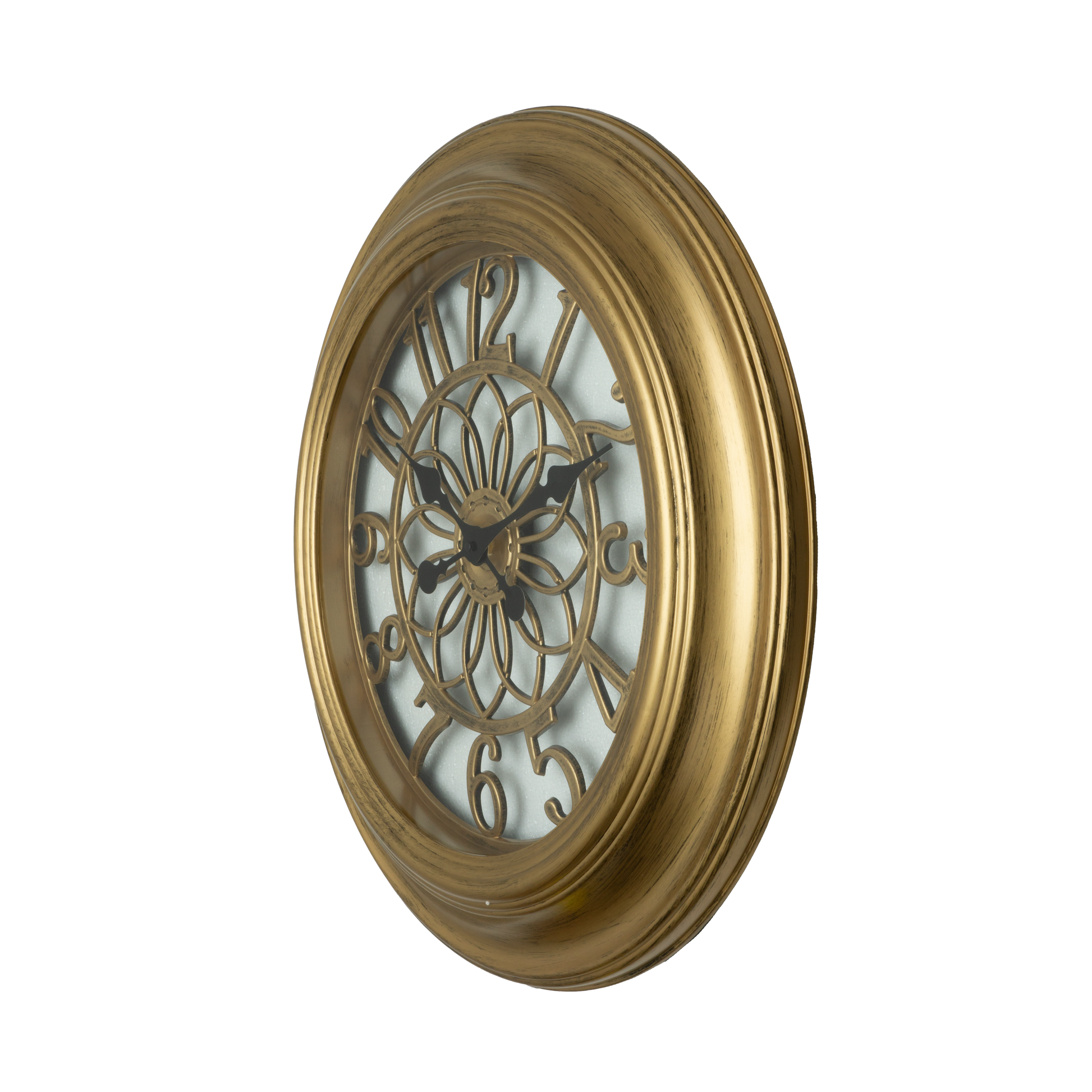 Moderno reloj de pared dorado con agujas retro para el hogar