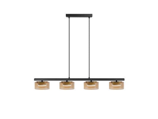 Lámpara de Techo Olaia 4 Luces Negro Mate y Ámbar Schuller - vista principal | Schuller