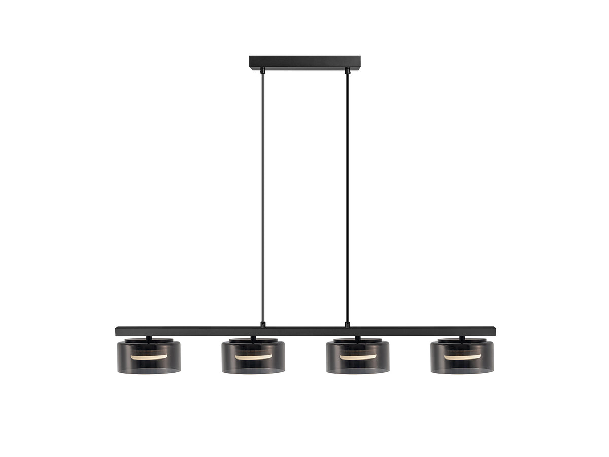 Lámpara de Techo Olaia 3 Luces Mate Schuller - 4 luces, Negro / Smoke | Schuller · Ref. 12695