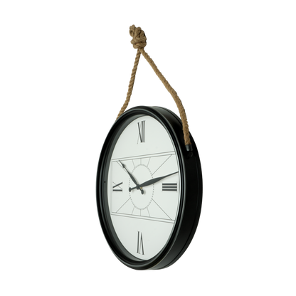 Reloj de pared Zaman Negro 50cm, vista frontal, Fabrilamp.