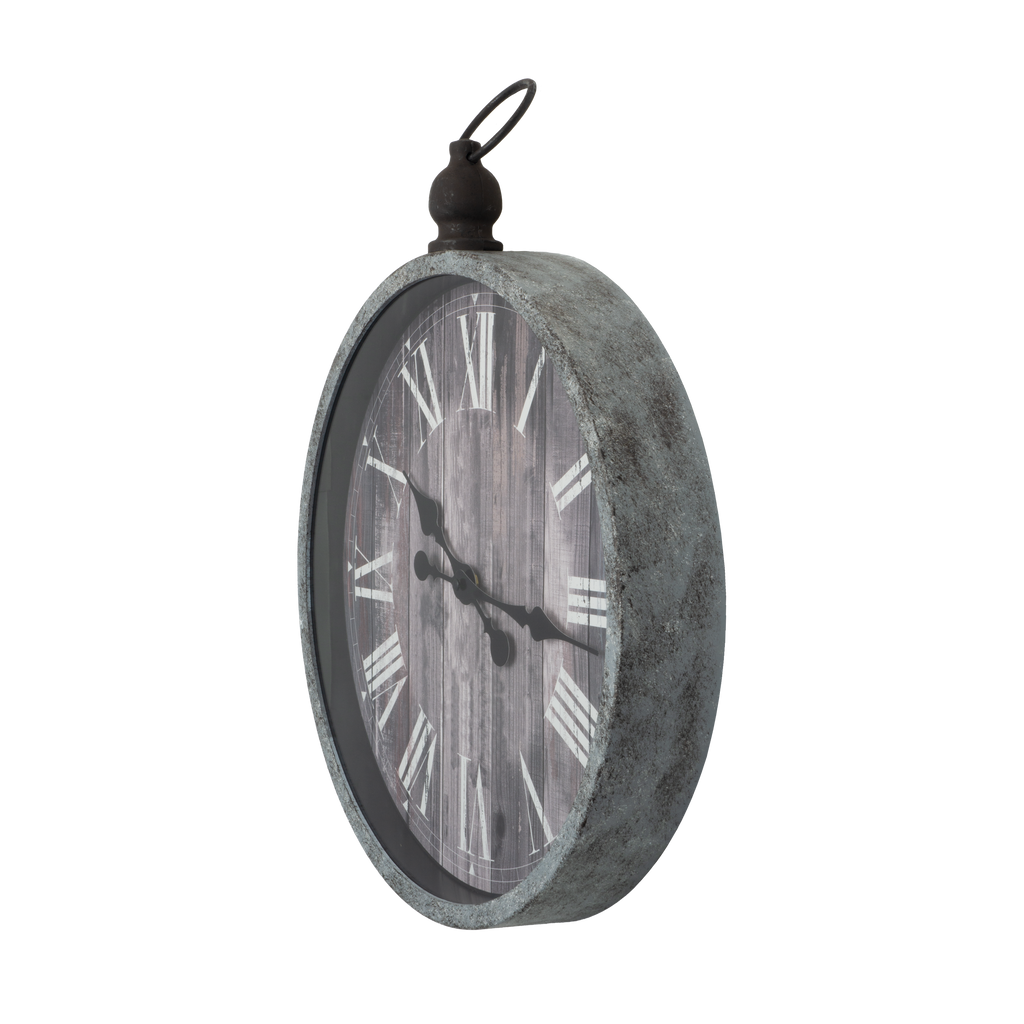 Reloj de pared Velvet Rústico de Fabrilamp, vista frontal, agujas retro, diseño vintage.