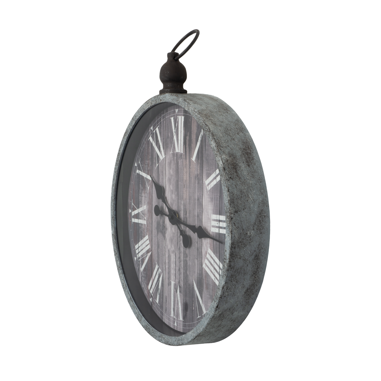 Reloj de pared Velvet Rústico de Fabrilamp, vista frontal, agujas retro, diseño vintage.