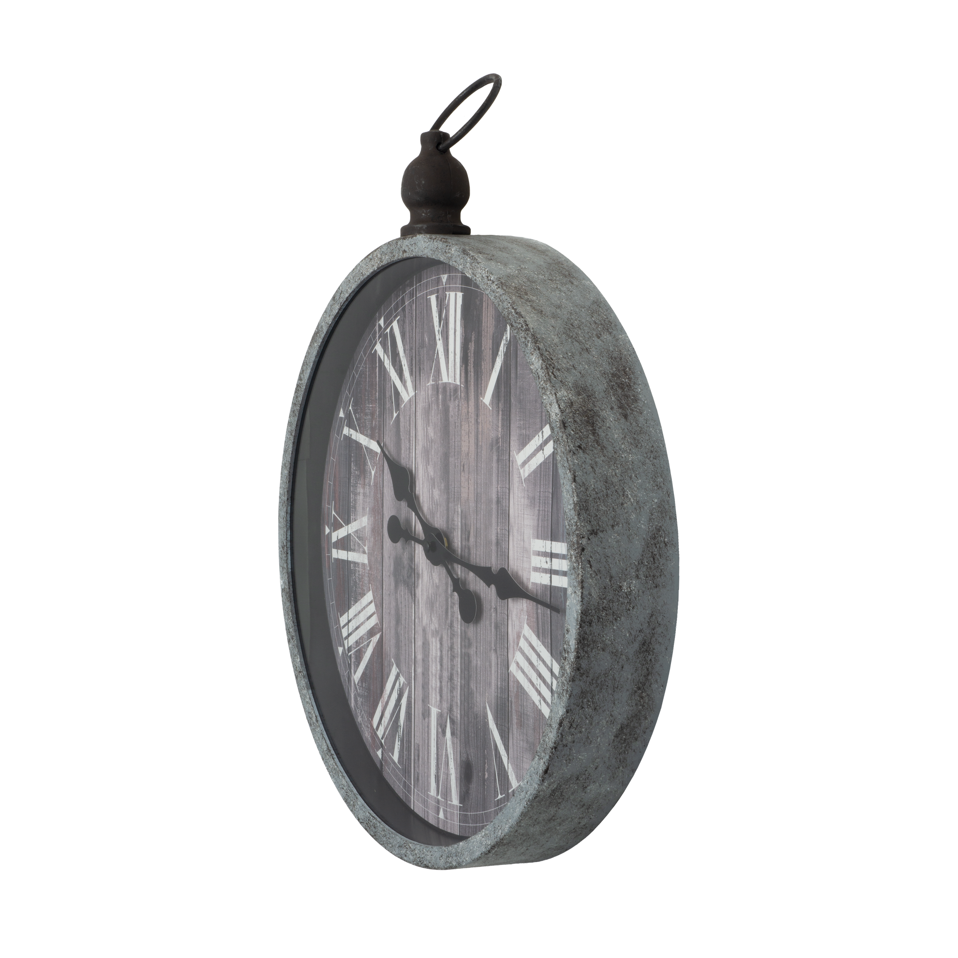 Reloj de pared Velvet Rústico de Fabrilamp, vista frontal, agujas retro, diseño vintage.