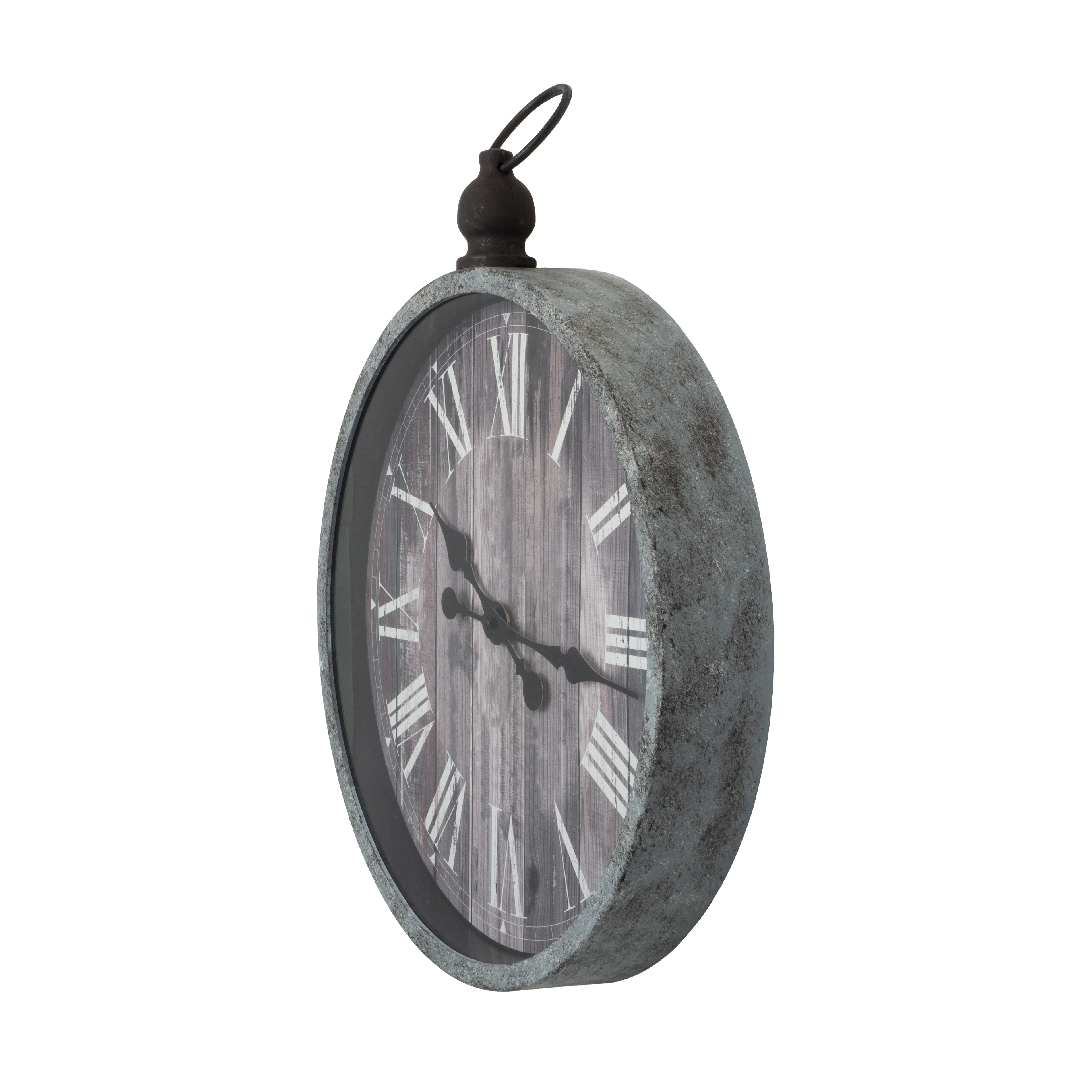 Reloj de pared Velvet Rústico de Fabrilamp, vista frontal, agujas retro, diseño vintage.